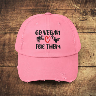 Go Vegan Unisex Distressed Cap Printify