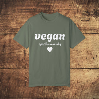 Vegan For The Animals Garment-Dyed T-shirt Printify