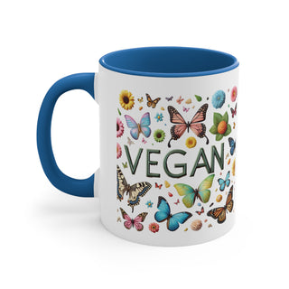 Vegan Butterflies Accent Coffee Mug, 11oz Printify