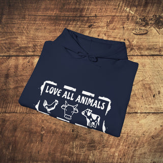 Love All Animals Heavy Blend™ Hooded Sweatshirt Printify