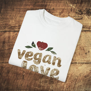 Vegan Love Garment-Dyed T-shirt Printify