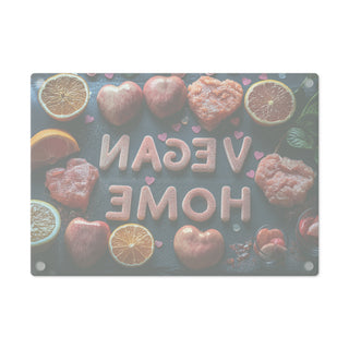 Vegan Home Tempered Glass Cutting Board Printify