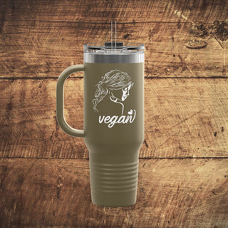 Vegan Girl Insulated Travel Mug, 40oz