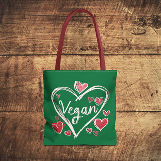 Vegan Hearts Tote Bag Printify