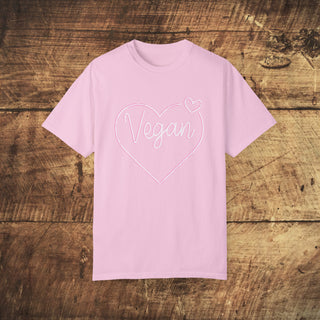 Vegan Heart Garment-Dyed T-shirt Printify