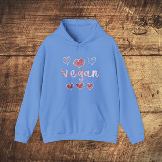 Vegan Hearts Heavy Blend™ Hooded Sweatshirt Printify