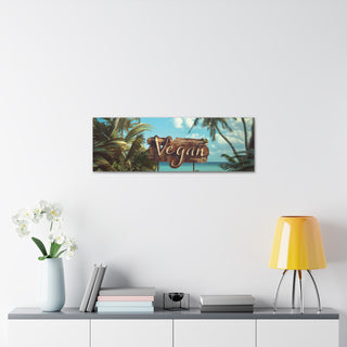 Vegan Island Classic Stretched Canvas (ONE SIZE 36X12) Printify