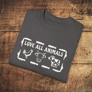 Love All Animals Garment-Dyed T-shirt Printify