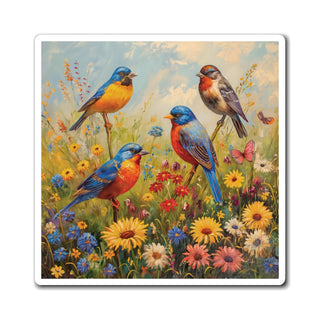 Colorful Birds Magnet Printify