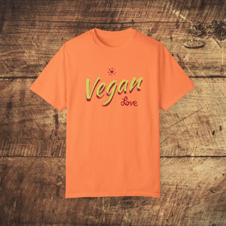 Vegan Love Garment-Dyed T-shirt Printify