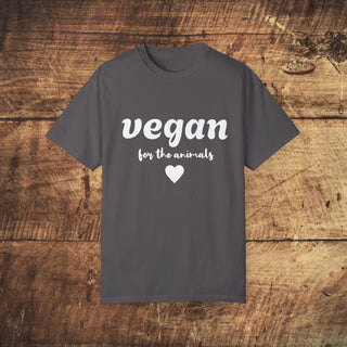 Vegan For The Animals Garment-Dyed T-shirt Printify