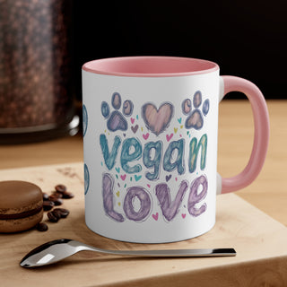 Vegan Love Accent Coffee Mug, 11oz Printify