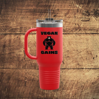 Vegan Gains Insulated Travel Mug, 40oz