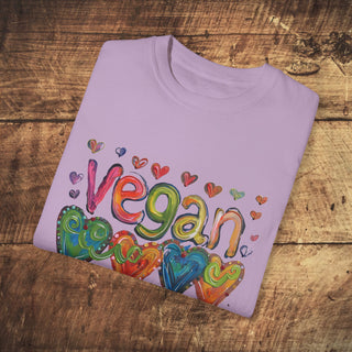 Vegan Love Garment-Dyed T-shirt Printify