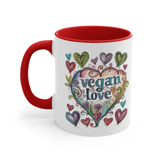 Vegan Love Accent Coffee Mug, 11oz Printify