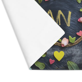 Vegan Hearts and Roses Placemat, 1pc Printify