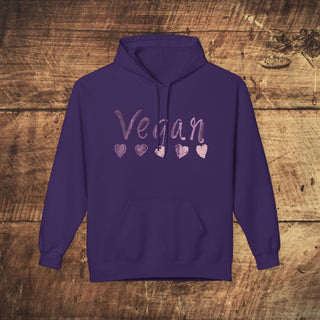 Vegan Hearts Unisex Midweight Softstyle Fleece Hoodie