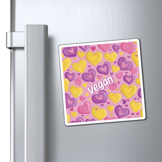 Vegan Hearts Magnet Printify