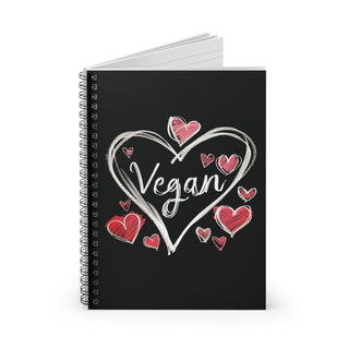 Vegan Hearts Spiral Notebook - Ruled Line