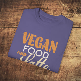 Vegan Food And Latte Garment-Dyed T-shirt Printify