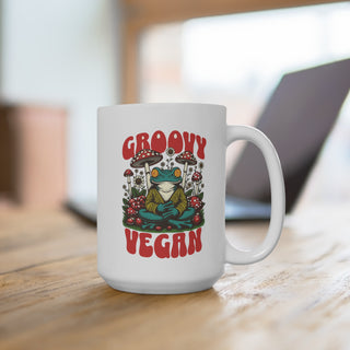 Groovy Vegan Coffee Mug 15oz Printify