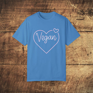 Vegan Heart Garment-Dyed T-shirt Printify