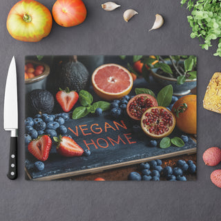 Vegan Home Tempered Glass Cutting Board Printify