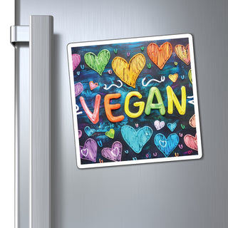 Vegan Hearts Magnet Printify