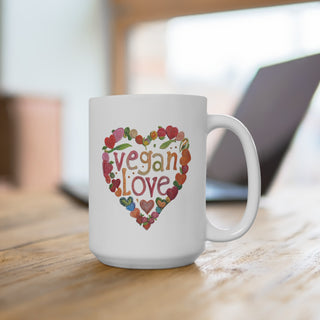 Vegan Love Coffee Mug 15oz Printify