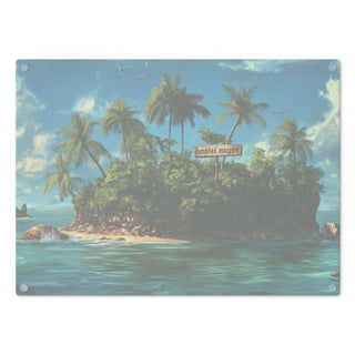 Vegan Island Tempered Glass Cutting Board Printify