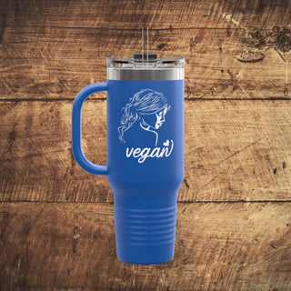 Vegan Girl Insulated Travel Mug, 40oz