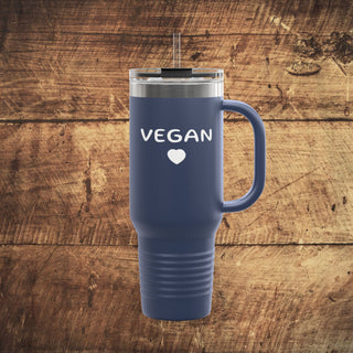 Vegan Heart Insulated Travel Mug, 40oz