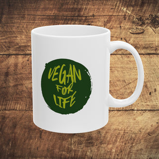 Vegan for Life  Accent Coffee Mug, 11oz Printify