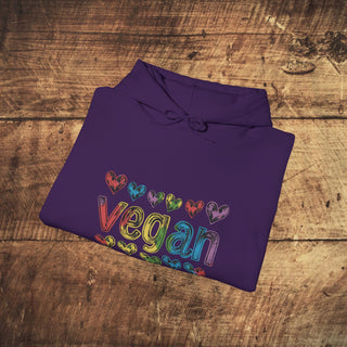 Vegan Hearts Heavy Blend™ Hooded Sweatshirt Printify