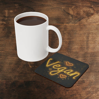 Vegan Neon Cork Back Coaster Printify