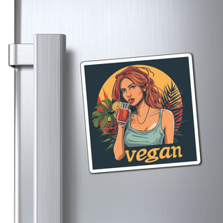 Vegan Girl Magnet Printify