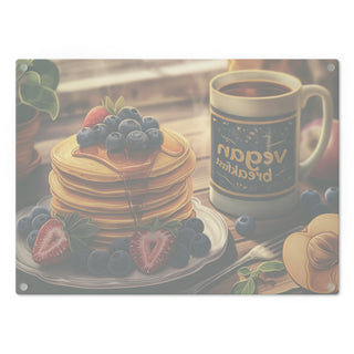 Vegan Breakfast Tempered Glass Cutting Board Printify