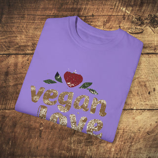 Vegan Love Garment-Dyed T-shirt Printify