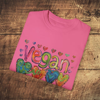 Vegan Love Garment-Dyed T-shirt Printify