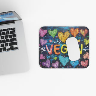 Vegan Hearts Mouse Pad (Rectangle) Printify