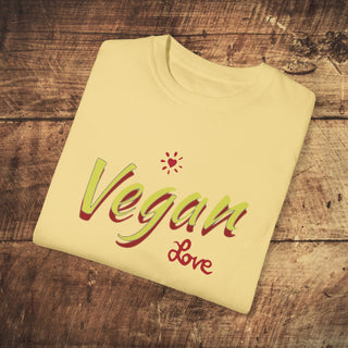 Vegan Love Garment-Dyed T-shirt Printify