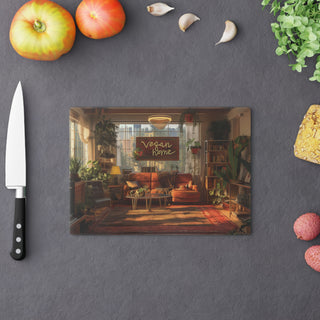 Vegan Home Tempered Glass Cutting Board Printify