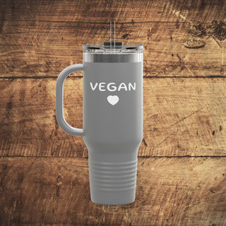 Vegan Heart Insulated Travel Mug, 40oz