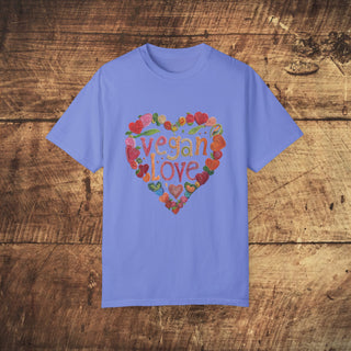 Vegan Love Garment-Dyed T-shirt Printify