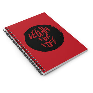 Vegan For Life Spiral Notebook - Ruled Line