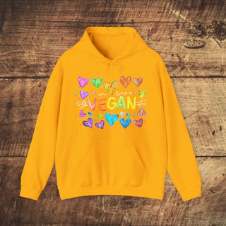 Vegan Hearts Heavy Blend™ Hooded Sweatshirt Printify