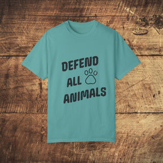 Defend All Animals Garment-Dyed T-shirt Printify