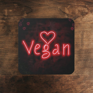 Vegan Neon Cork Back Coaster Printify