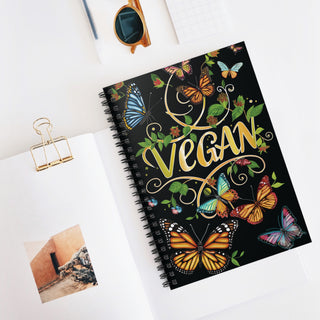 Vegan Butterflies Spiral Notebook - Ruled Line Printify