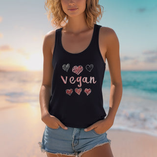 Vegan Hearts Women's Ideal Racerback Tank Printify